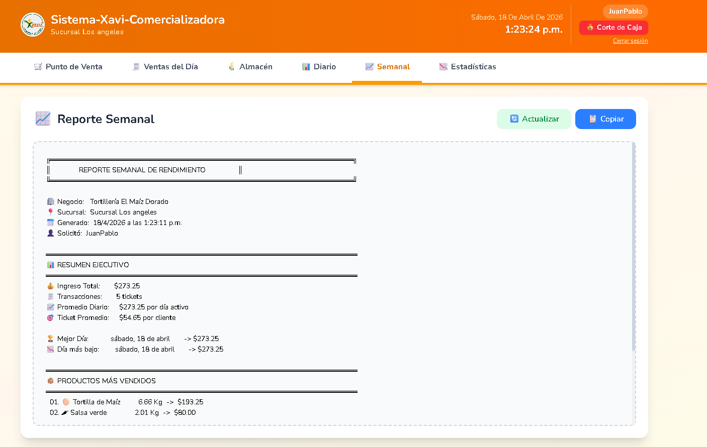 Reporte Semanal Empleado